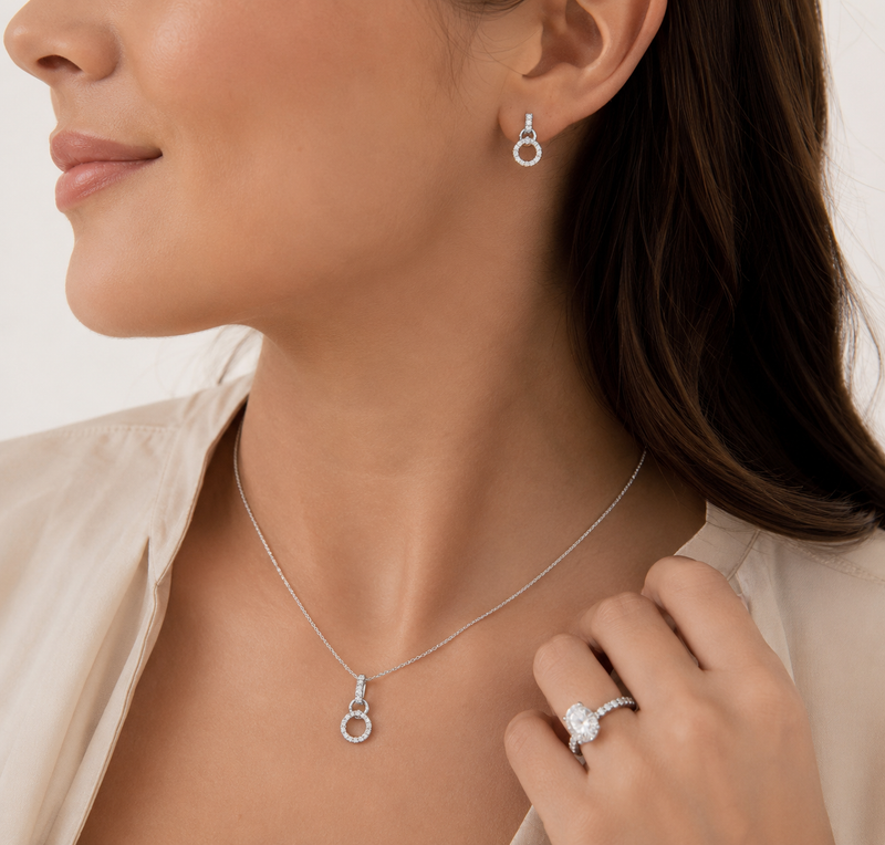 Circle Shape Diamond Earrings