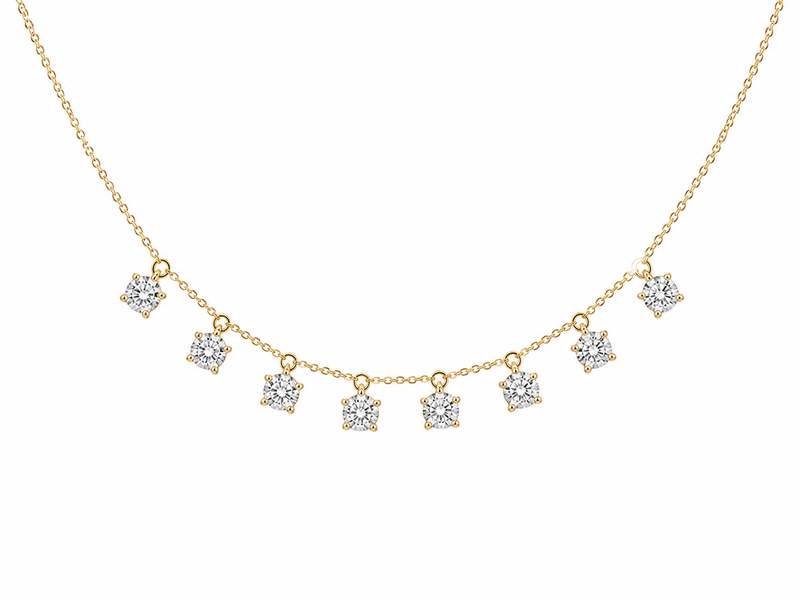 Round Bezel Diamond Necklace