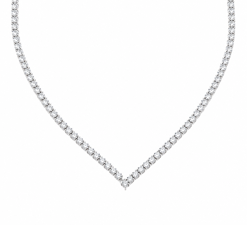 V Shape Diamond Necklace