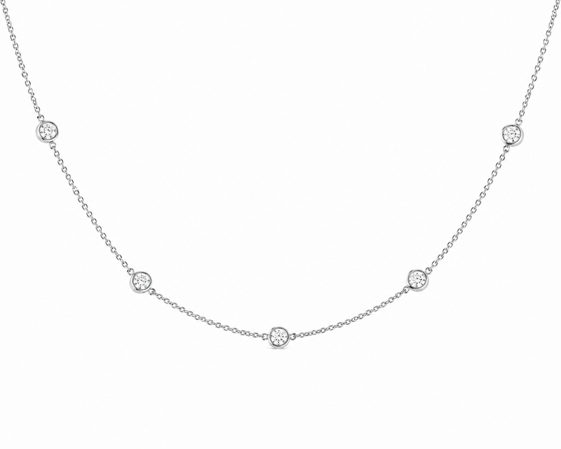 Bezel Set Diamond Necklace