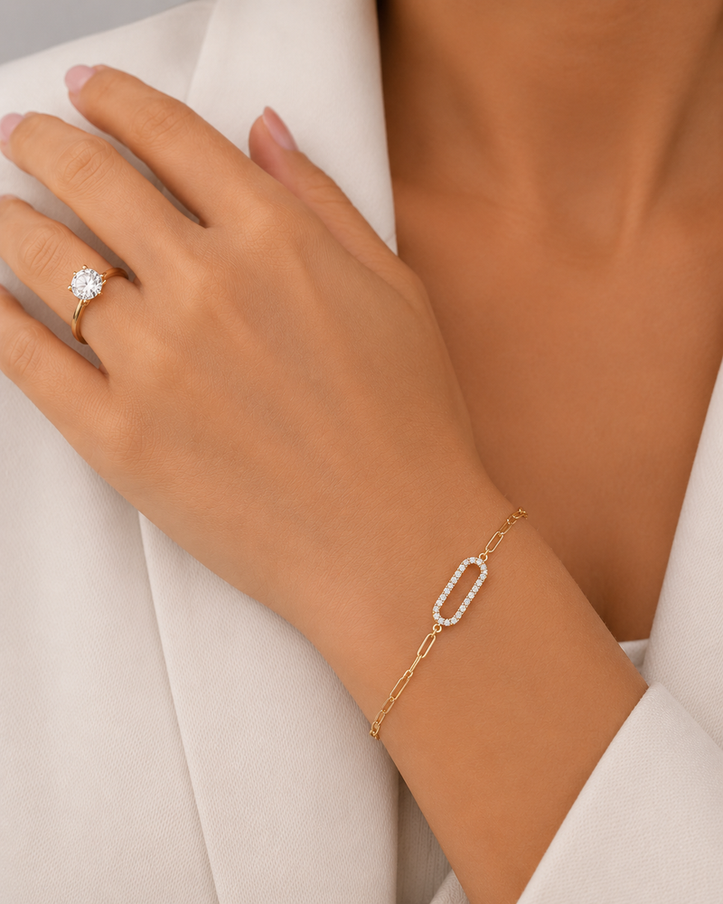 Paperclip Diamond Bracelet