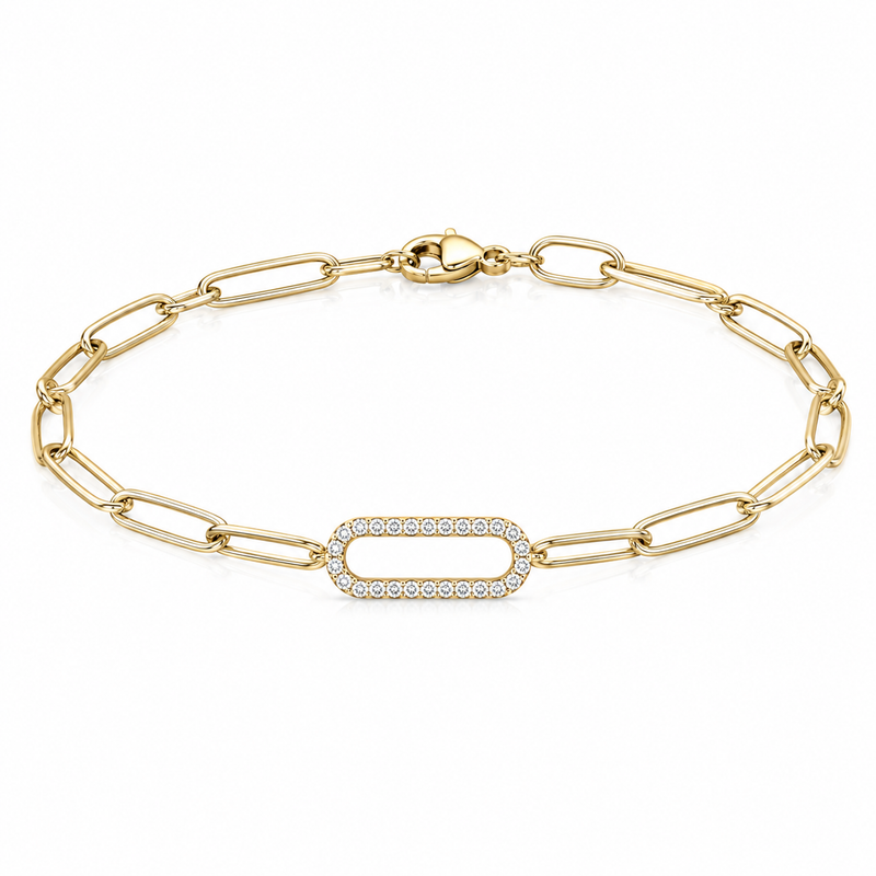 Paperclip Diamond Bracelet