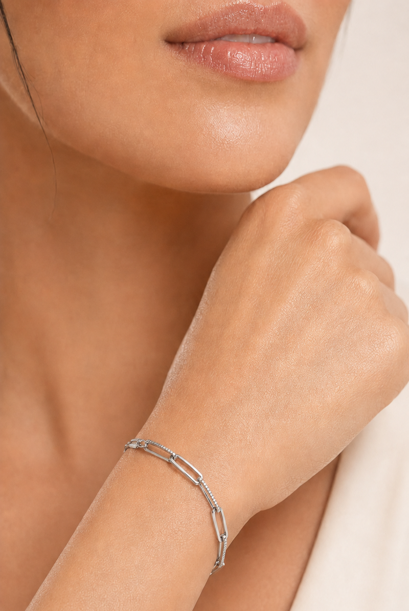 Paperclip Diamond Bracelet