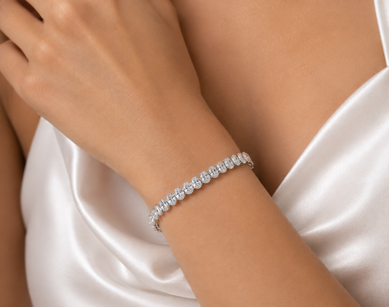 Oval Diamond Tennis Bracelet