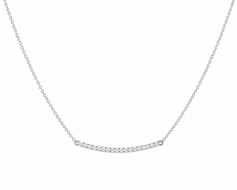 Crescent Pendant Diamond Necklace