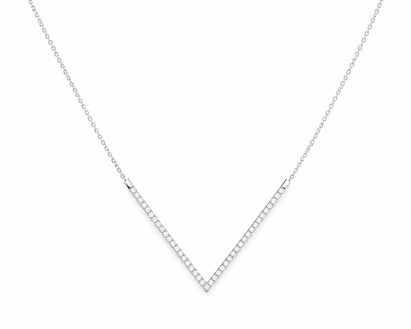 V Shape Diamond Necklace