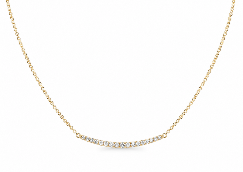 Crescent Pendant Diamond Necklace