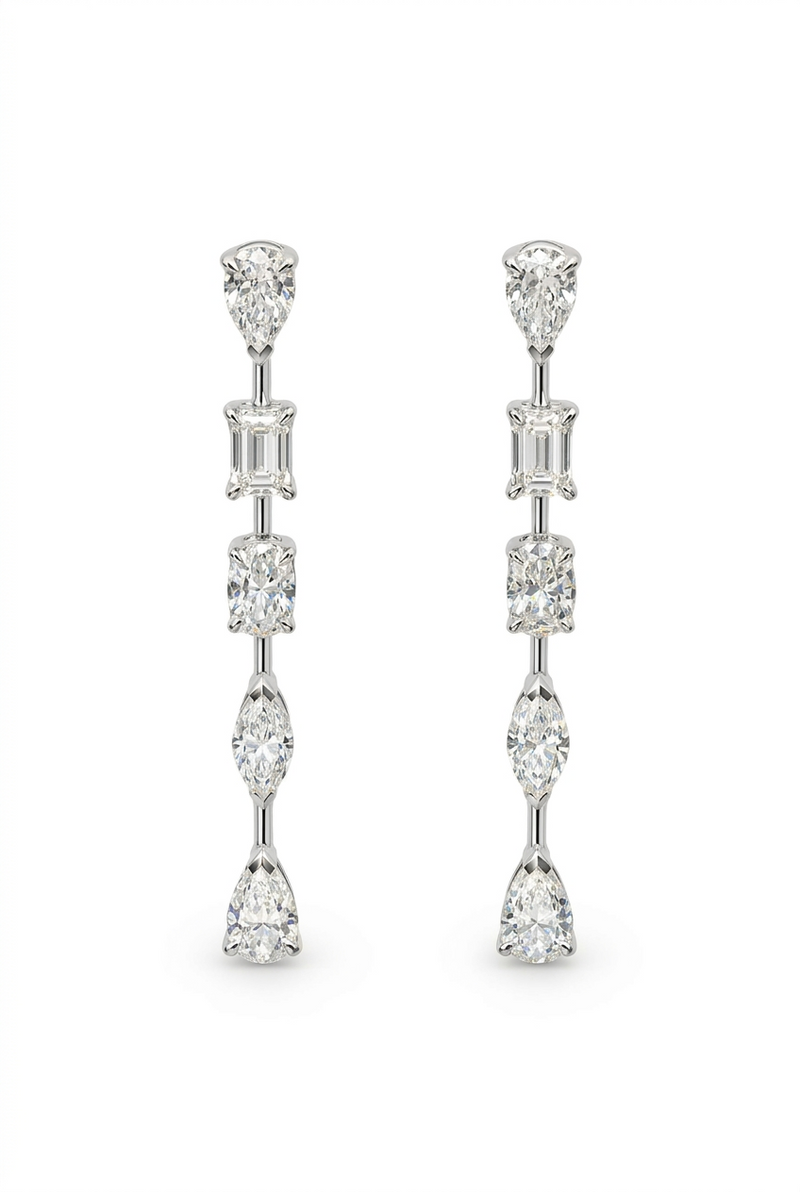 Fancy Shape Bar Drop Earrings