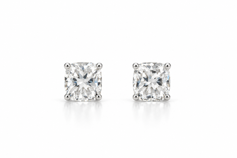 Cushion Cut Diamond Studs