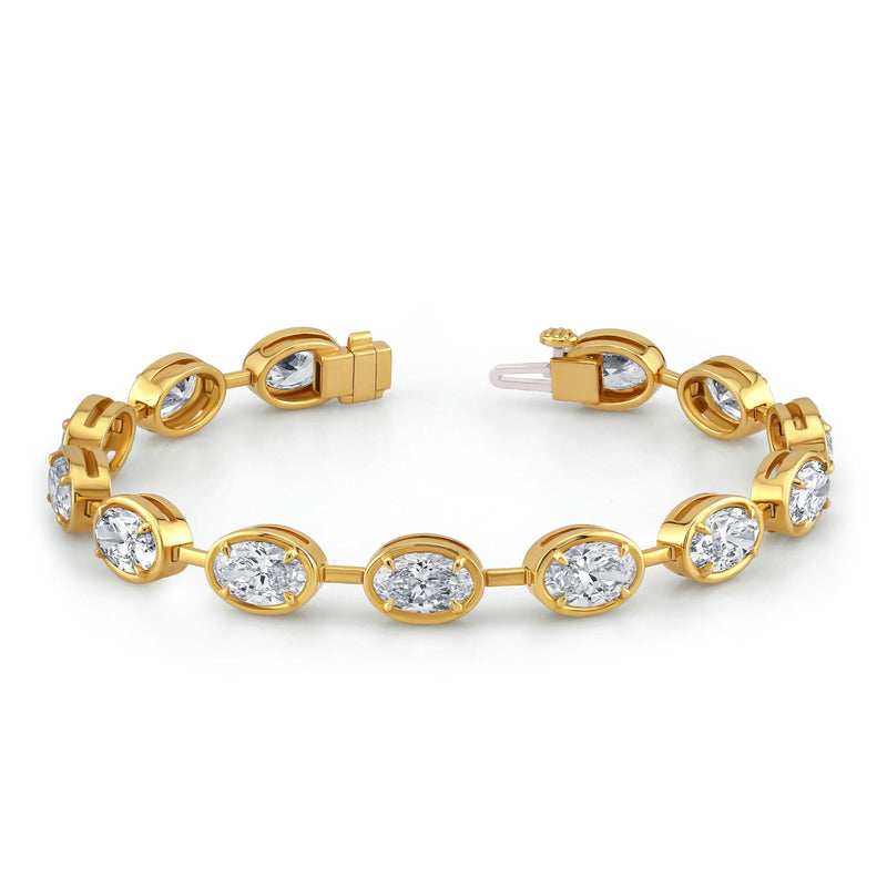 Oval Bezel Diamond Bracelet
