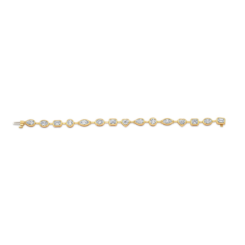 Mixed Shape Bezel Diamond Bracelet