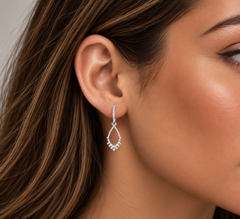 Diamond Articulated Dangle Earrings