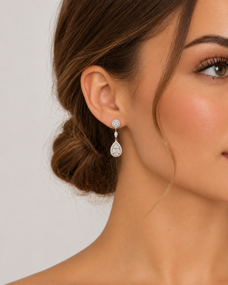 Teardrop Bar Drop Earrings