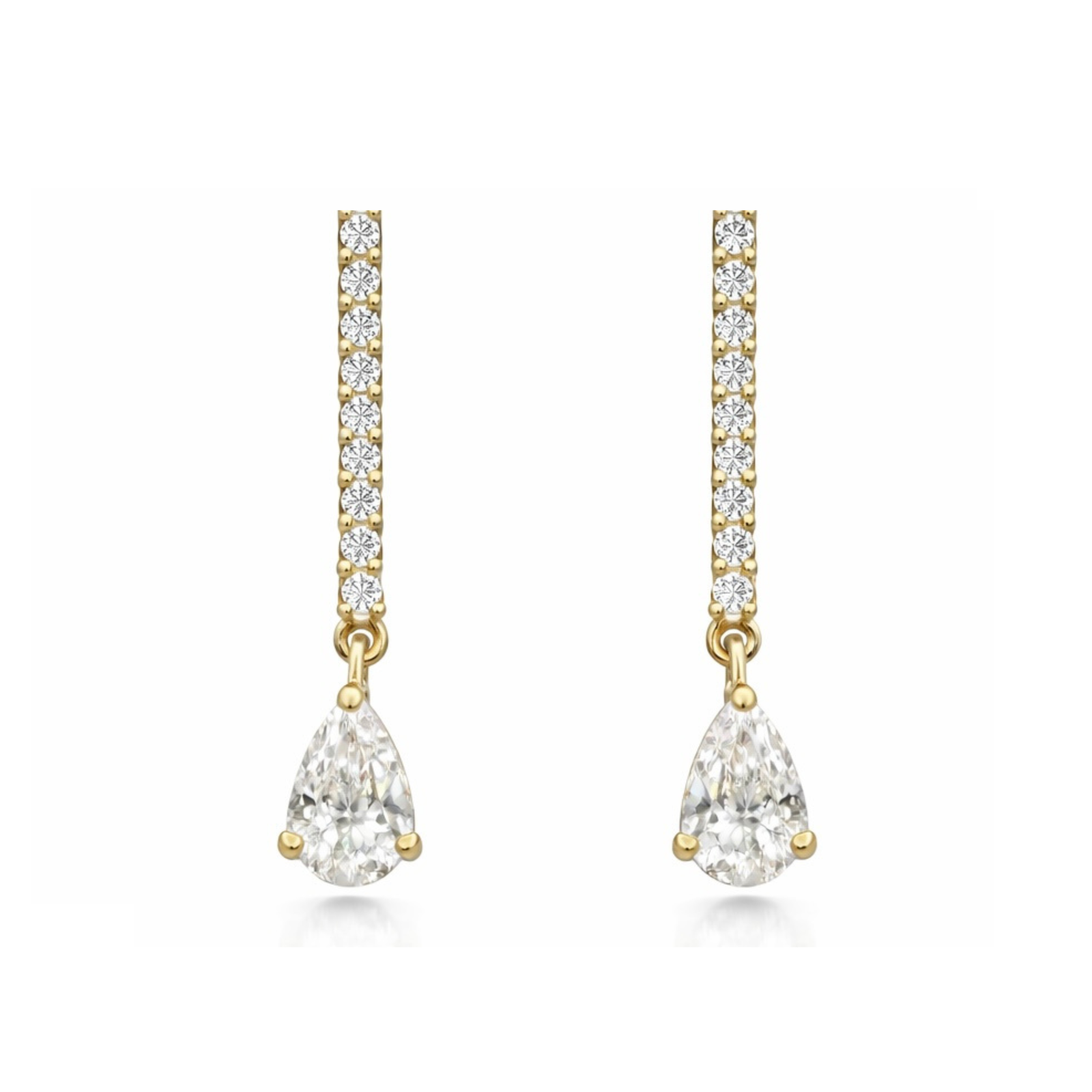 Drop Diamond Pear Earrings