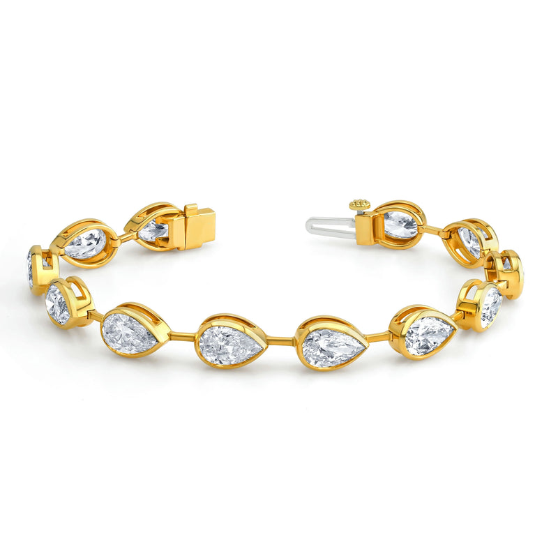 Pear Bezel Diamond Bracelet