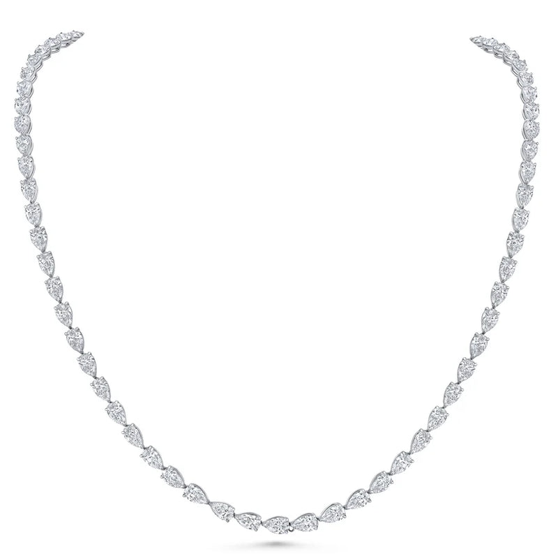 Pear Diamond Tennis Necklace