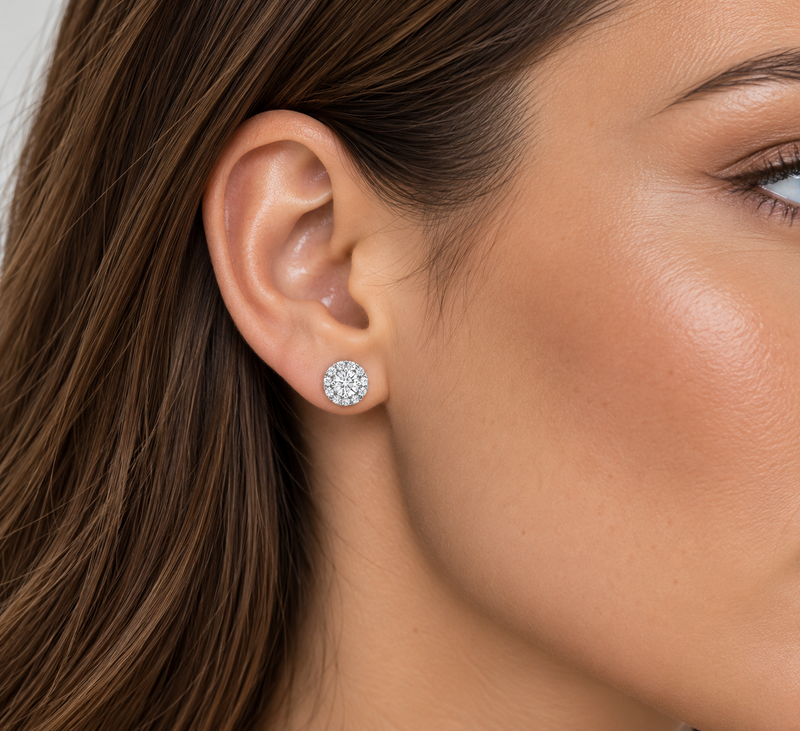 Diamond Halo Studs