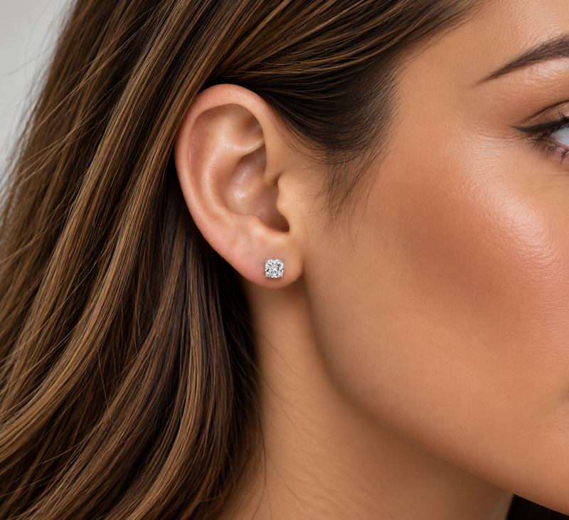 Cushion Cut Diamond Studs