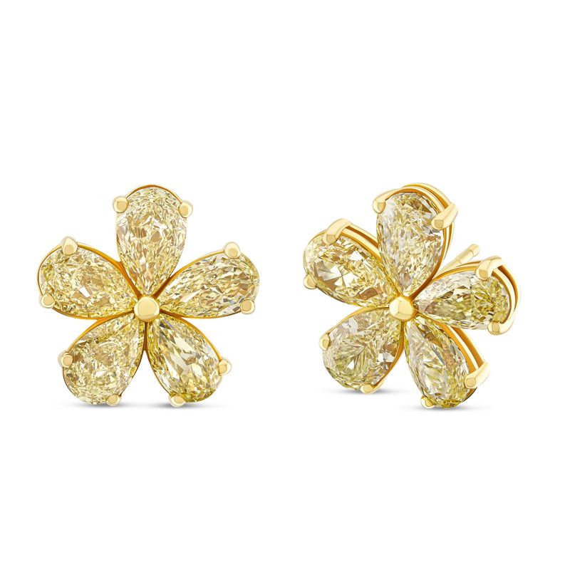Fancy Yellow Flower Studs