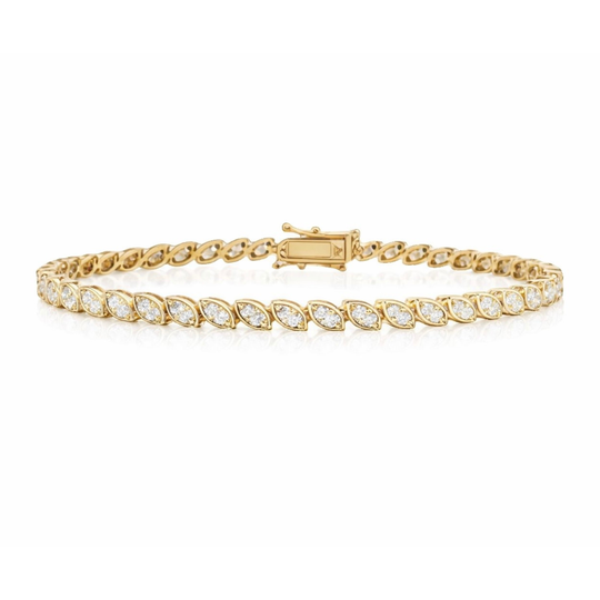 Round Marquise Illusion Diamond Tennis Bracelet