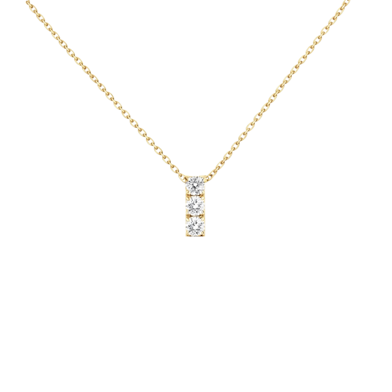 Diamond Three Stone Drop Pendant