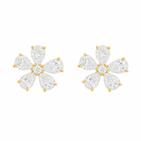 Floral Pear Diamond Studs