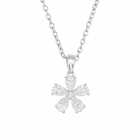 Floral Pear Diamond Pendant