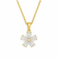 Floral Pear Diamond Pendant