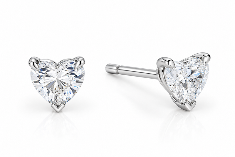 Heart Shape Diamond Studs