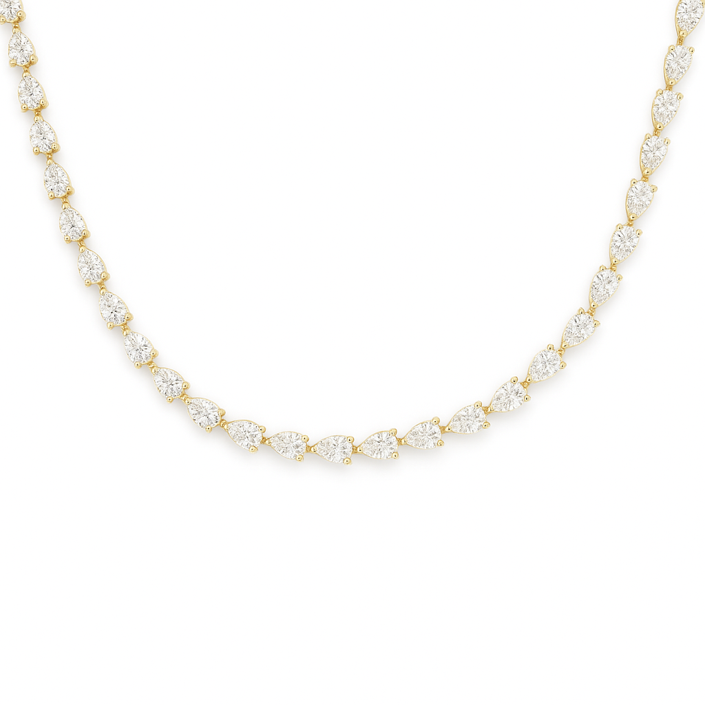 Pear Diamond Tennis Necklace