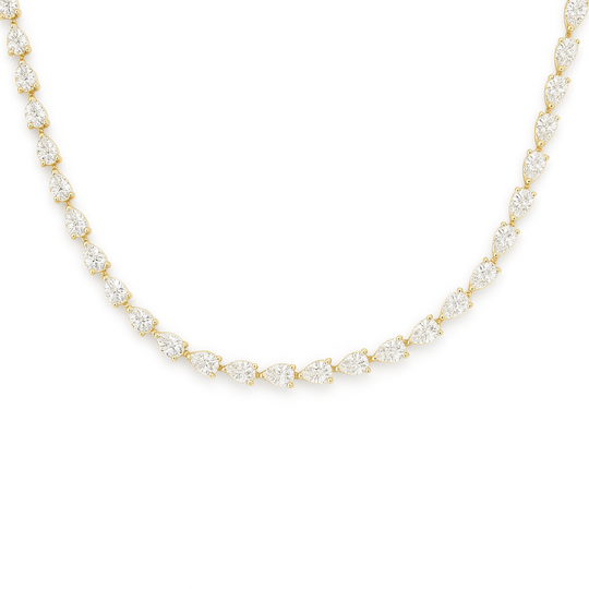 Pear Diamond Tennis Necklace