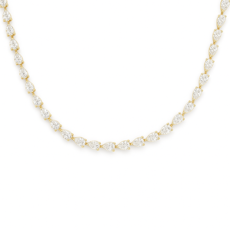Pear Diamond Tennis Necklace