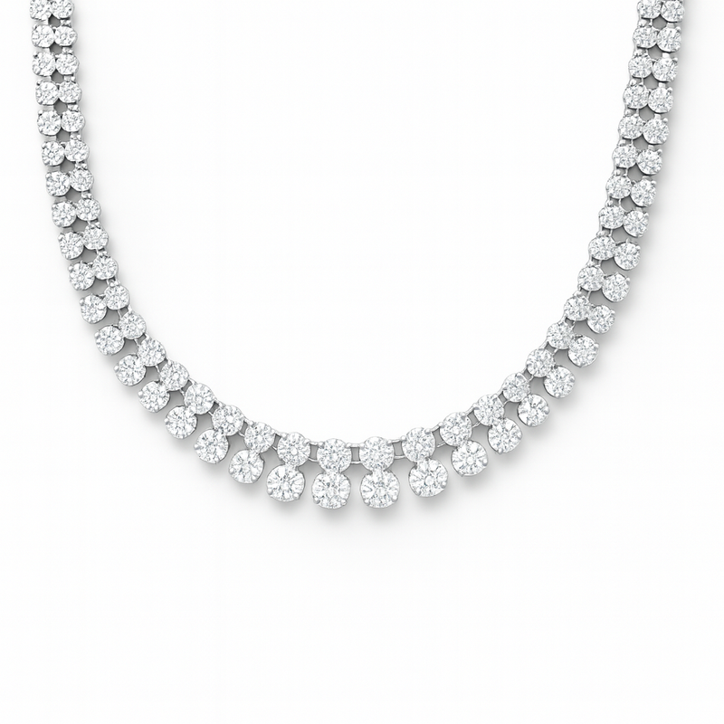 Double Row Diamond Necklace