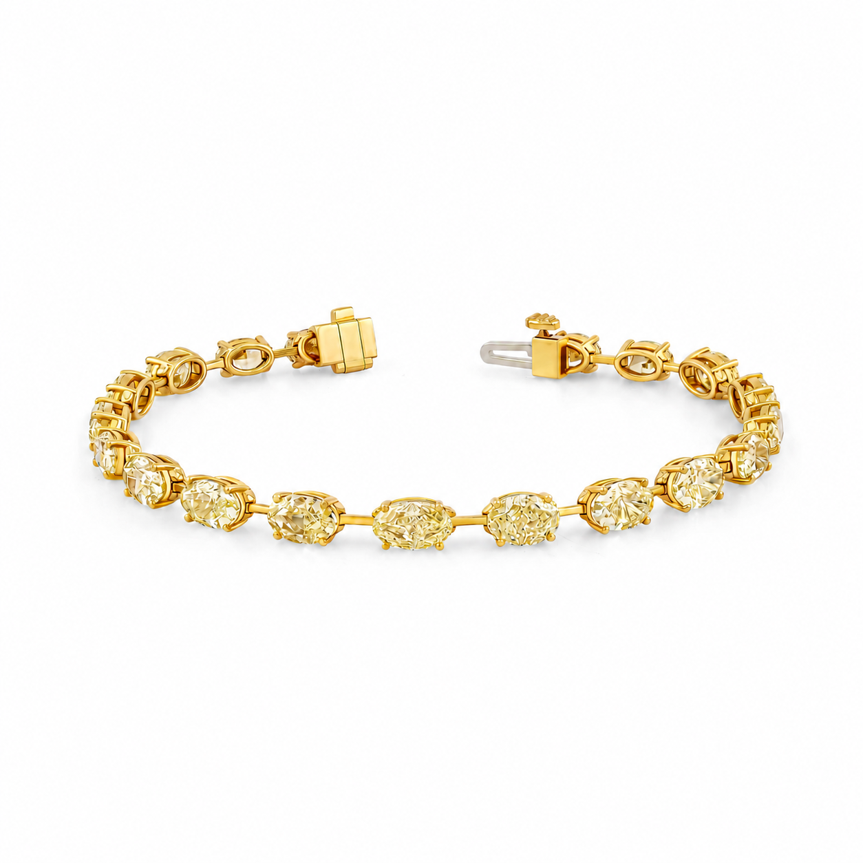 Fancy Yellow Diamonds Oval Shape bracelet