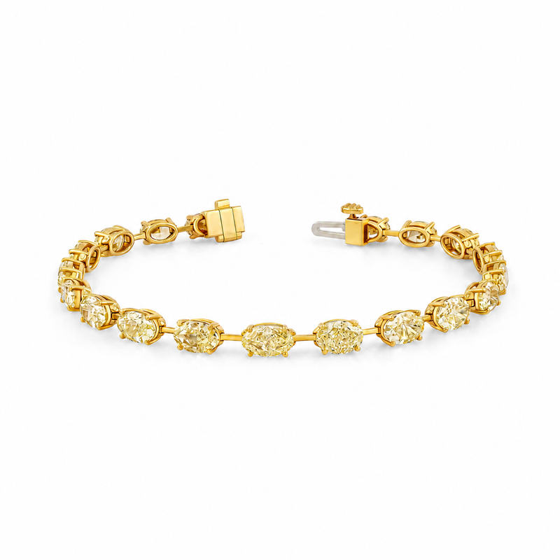 Fancy Yellow Diamonds Oval Shape bracelet