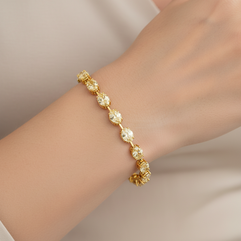 Fancy Yellow Diamonds Oval Shape bracelet