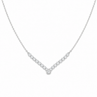 V Shape Illusion Set Diamond Necklace
