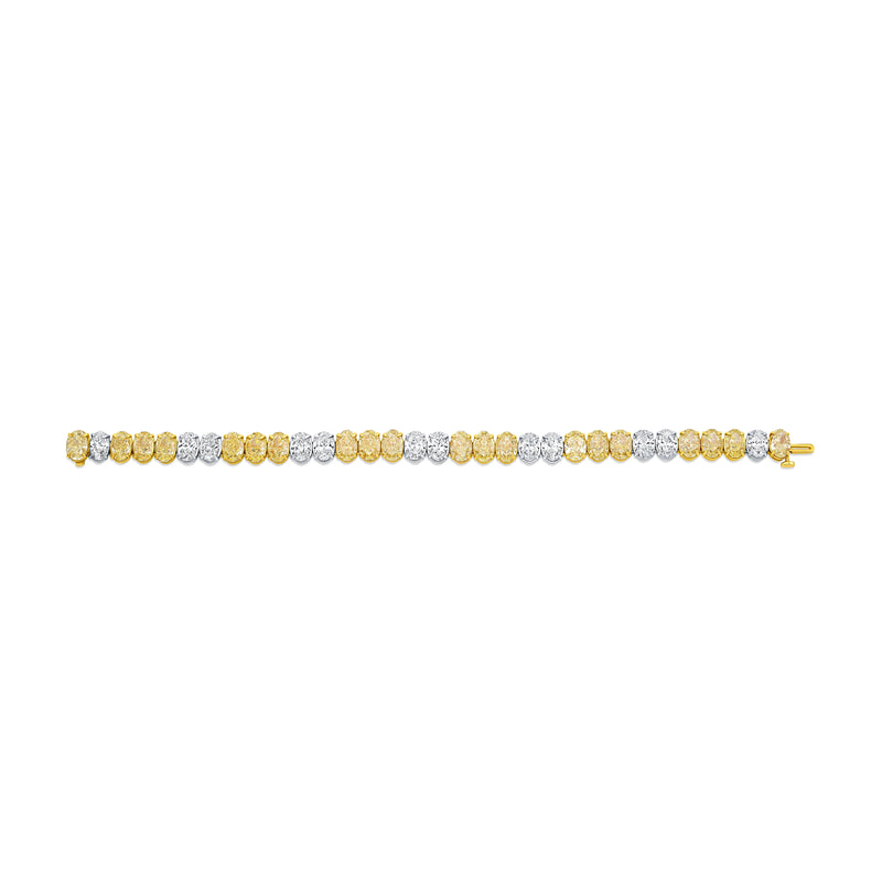Fancy Yellow & Diamond Oval Alternating Bracelet