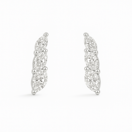 Graduating Marquise Diamond Studs