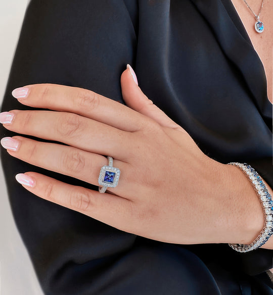 Tanzanite Princess Cut Ring