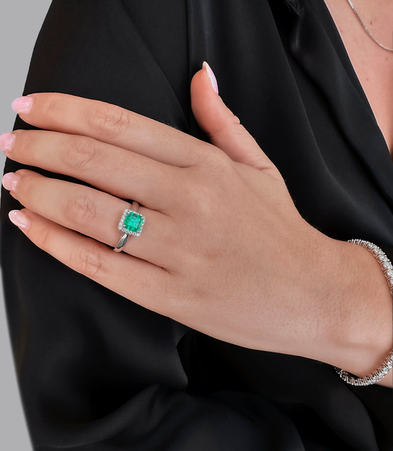Halo Emerald Ring