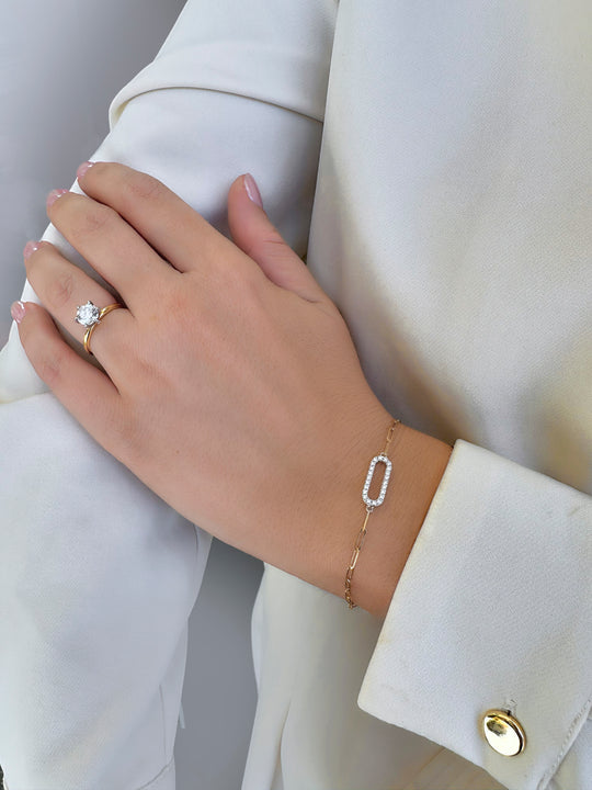 Paperclip Diamond Bracelet