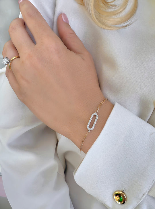 Paperclip Diamond Bracelet