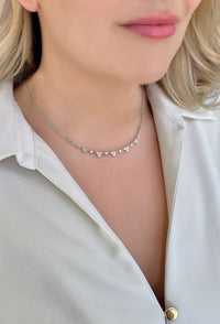 Fancy Triangle Diamond Set Necklace