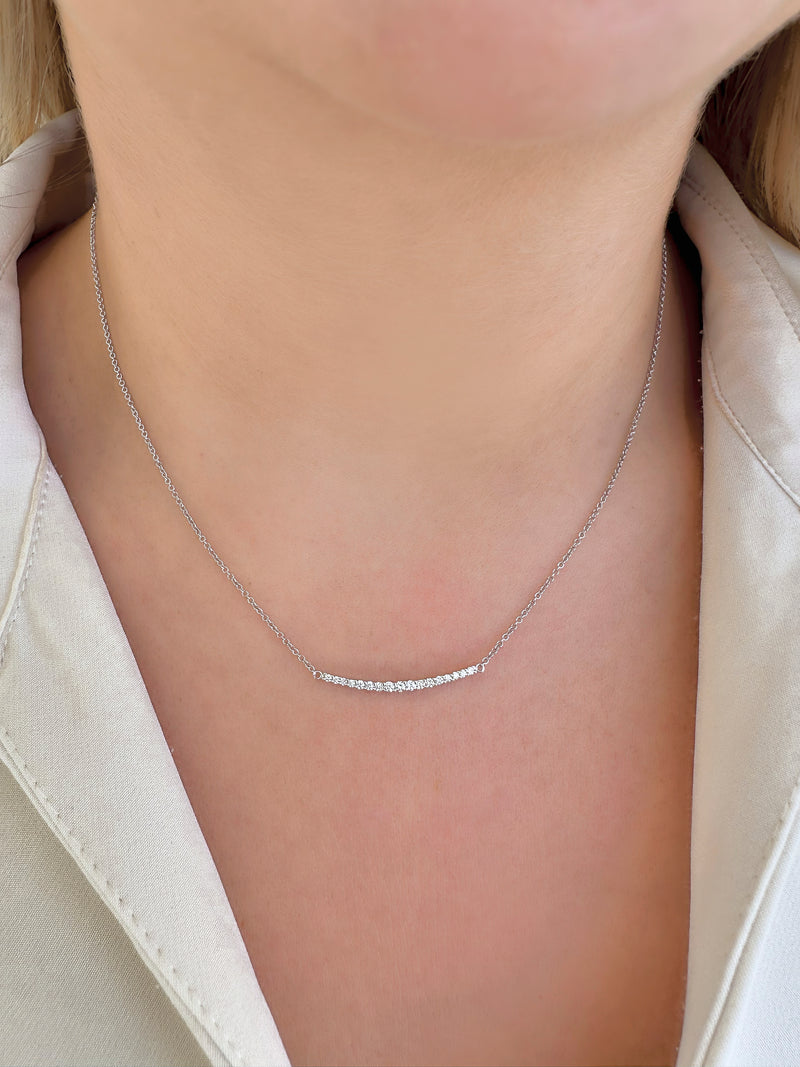 Crescent Pendant Diamond Necklace