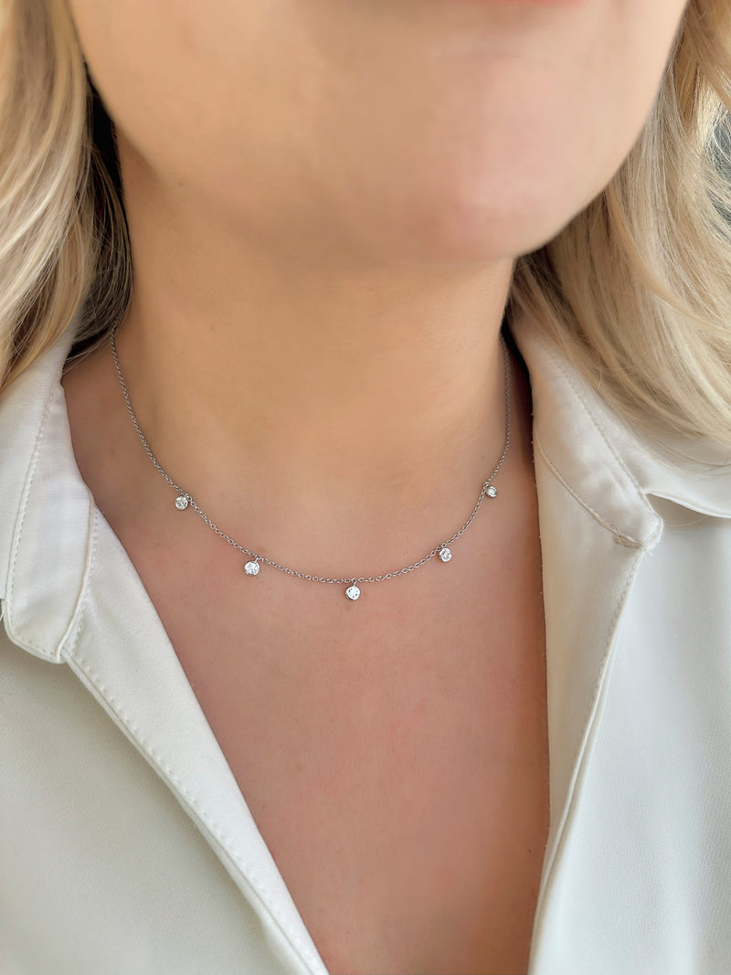 Bezel Set Diamond Necklace