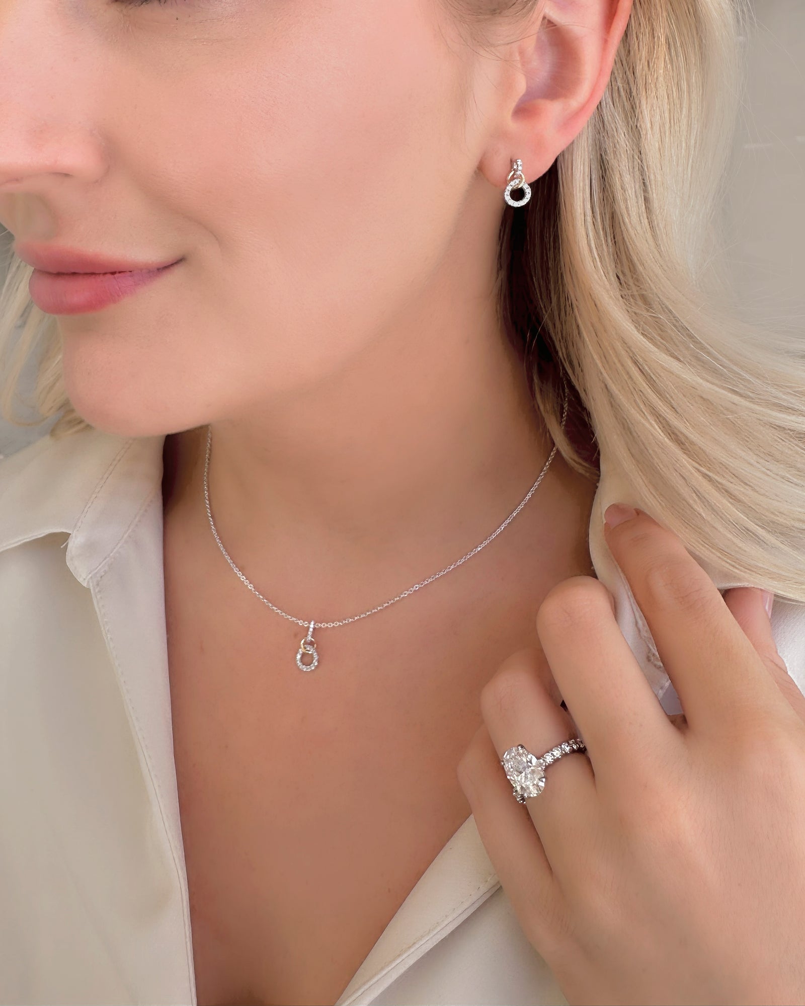 Circle Shape Diamond Earrings