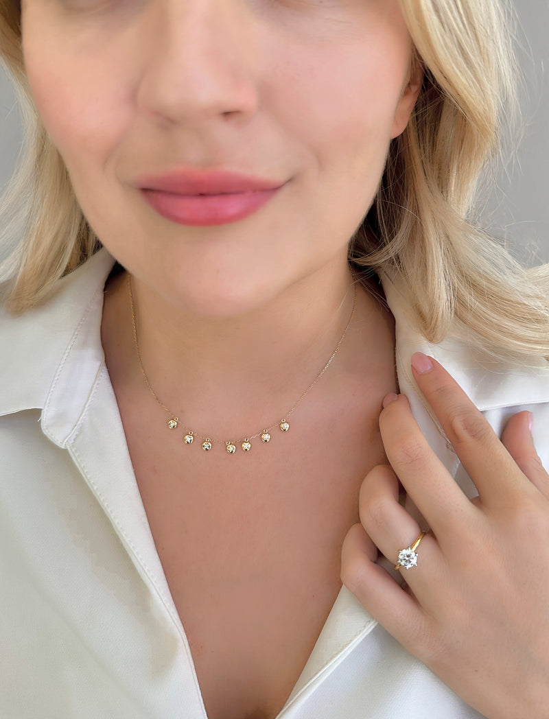 Round Bezel Diamond Necklace