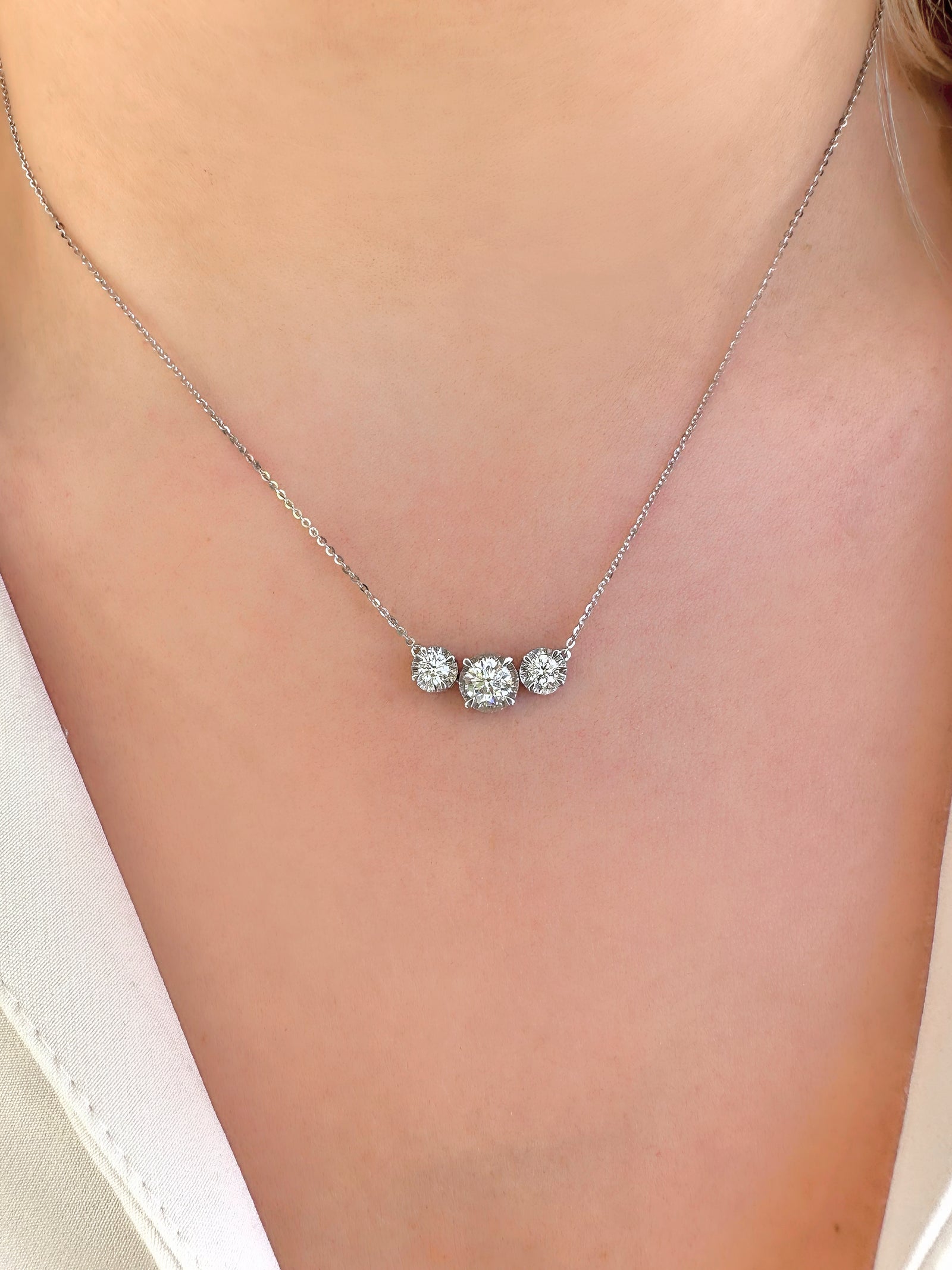 Illusion Set Trilogy Diamond Necklace