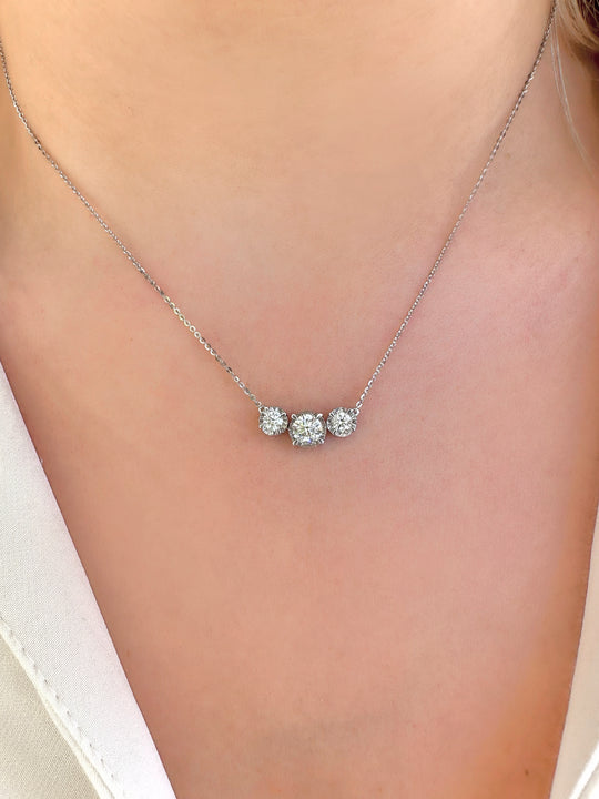 Illusion Set Trilogy Diamond Necklace